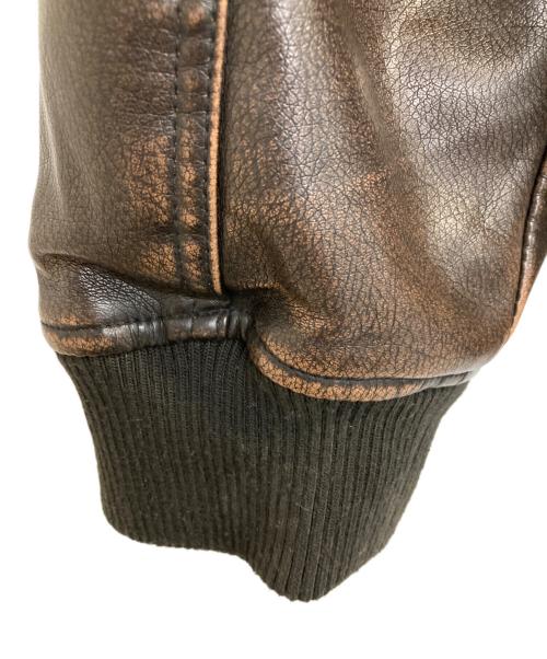LEVI'S（リーバイス）LEVI'S (リーバイス) エイジング加工エコレザーボンバージャケット ブラウン サイズ:ＸＬの古着・服飾アイテム