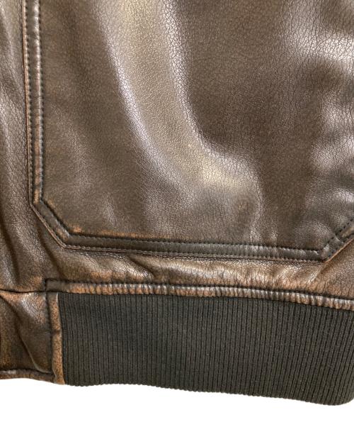 LEVI'S（リーバイス）LEVI'S (リーバイス) エイジング加工エコレザーボンバージャケット ブラウン サイズ:ＸＬの古着・服飾アイテム