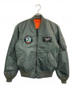 AVIREX×PEANUTSアヴィレックス×ピーナッツ）の古着「スヌーピー MA-1 "FLYING ACE"」｜オリーブ