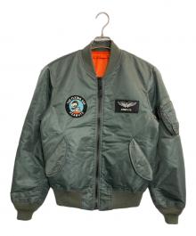 AVIREX×PEANUTS（アヴィレックス×ピーナッツ）の古着「スヌーピー MA-1 "FLYING ACE"」｜オリーブ