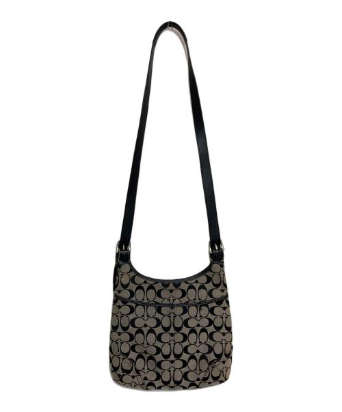 COACH（コーチ）COACH (コーチ) シグネチャーショルダーバッグ ブラック×アイボリーの古着・服飾アイテム