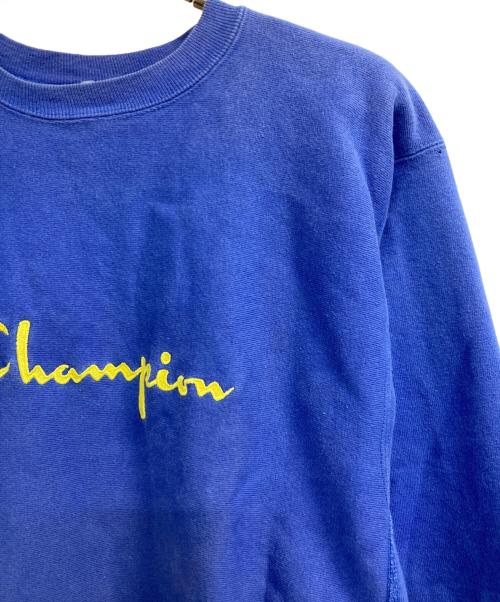 Champion REVERSE WEAVE（チャンピオン リバース ウィーブ）Champion REVERSE WEAVE (チャンピオン リバース ウィーブ) クルーネックスウェット ブルー×イエロー サイズ:ＸＬの古着・服飾アイテム