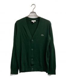 LACOSTE（ラコステ）の古着「ウォッシャブルウールVネックニットカーディガン」｜グリーン