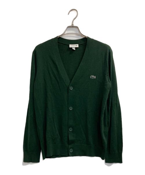 LACOSTE（ラコステ）LACOSTE (ラコステ) ウォッシャブルウールVネックニットカーディガン グリーン サイズ:4の古着・服飾アイテム