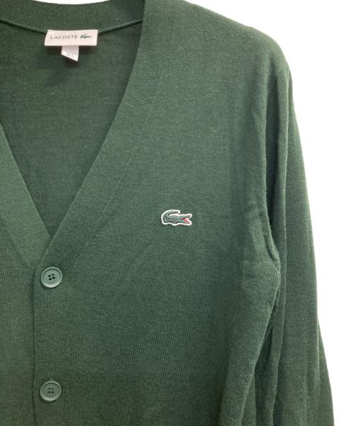 LACOSTE（ラコステ）LACOSTE (ラコステ) ウォッシャブルウールVネックニットカーディガン グリーン サイズ:4の古着・服飾アイテム