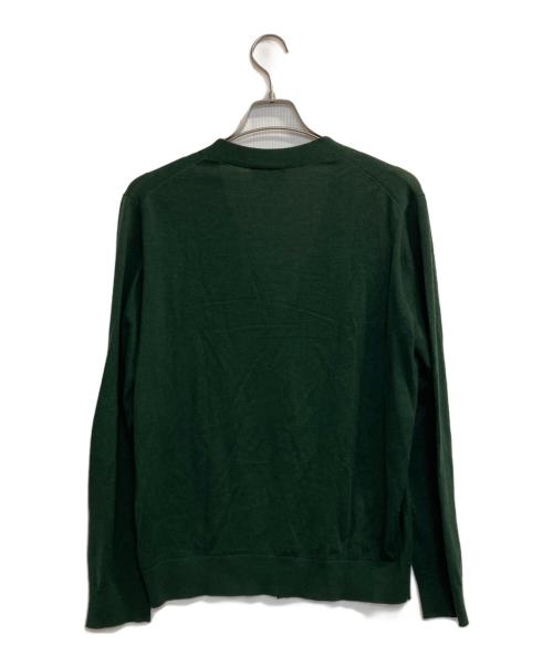 LACOSTE（ラコステ）LACOSTE (ラコステ) ウォッシャブルウールVネックニットカーディガン グリーン サイズ:4の古着・服飾アイテム