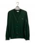 LACOSTE（ラコステ）の古着「ウォッシャブルウールVネックニットカーディガン」｜グリーン