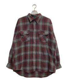VAN HEUSEN（ヴァンヒューセン/バンヒューゼン）の古着「90s check acrylic cpo shirt」｜レッド