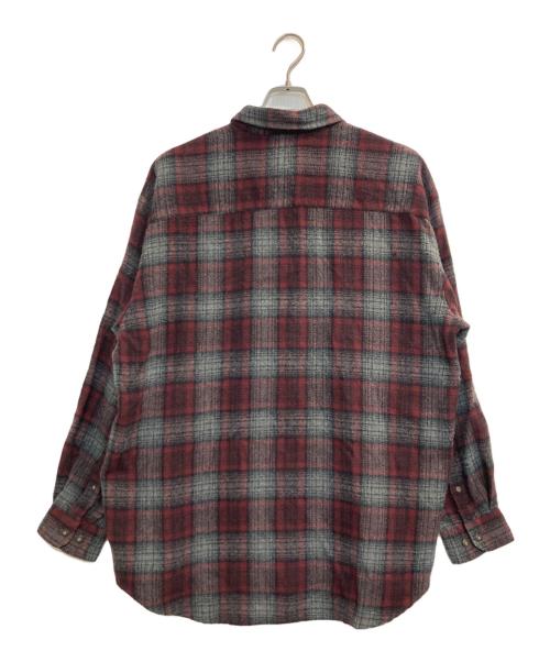 VAN HEUSEN（ヴァンヒューセン/バンヒューゼン）VAN HEUSEN (ヴァンヒューセン/バンヒューゼン) 90s check acrylic cpo shirt レッド サイズ:Ⅼの古着・服飾アイテム