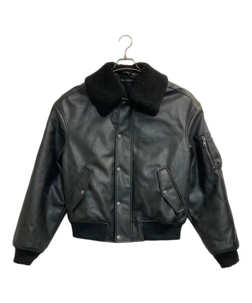 ZARA（ザラ）ZARA (ザラ) エコレザーボンバージャケット ブラック サイズ:Mの古着・服飾アイテム