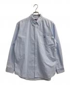 THE NORTHFACE PURPLELABELザ・ノースフェイス パープルレーベル）の古着「S/S Stripe OX B.D. Big H/S Shirt」｜ブルー
