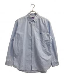 THE NORTHFACE PURPLELABEL（ザ・ノースフェイス パープルレーベル）の古着「S/S Stripe OX B.D. Big H/S Shirt」｜ブルー