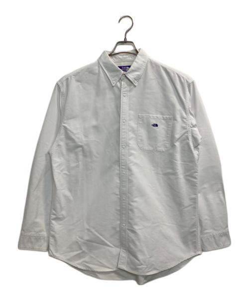 THE NORTHFACE PURPLELABEL（ザ・ノースフェイス パープルレーベル）THE NORTHFACE PURPLELABEL (ザ・ノースフェイス パープルレーベル) Cotton Polyester OX B.D. Shirt ホワイト サイズ:Lの古着・服飾アイテム