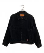 FREAK'S STORE×RED KAPフリークスストア×レッド キャップ）の古着「CORDUROY WORK ZIP JACKET/コーデュロイワークジップジャケット」｜ブラック