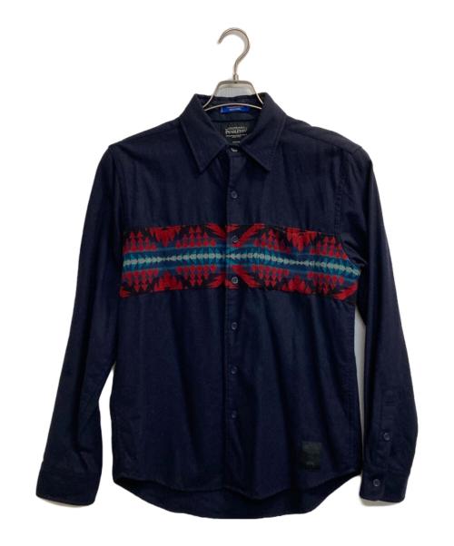 stussy（ステューシー）stussy (ステューシー) PENDLETON (ペンドルトン) ネイティブウールシャツ ネイビー×レッド サイズ:Ｌの古着・服飾アイテム