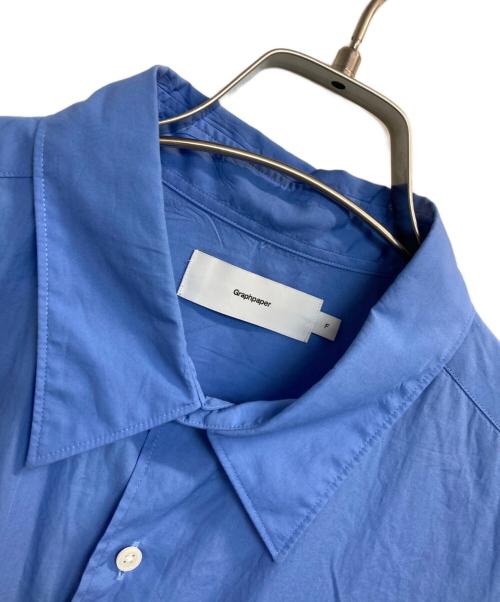 Graphpaper（グラフペーパー）Graphpaper (グラフペーパー) Broad L/S Oversized Regular Collar Shirt ブルー サイズ:ＦＲＥＥの古着・服飾アイテム