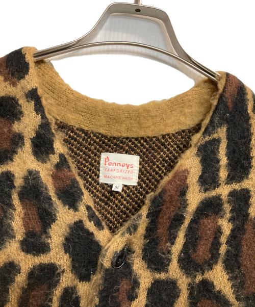 PENNYS（ペニーズ）pennys (ペニーズ) レオパードニットカーディガン ブラック2ブラウン サイズ:Ｍの古着・服飾アイテム