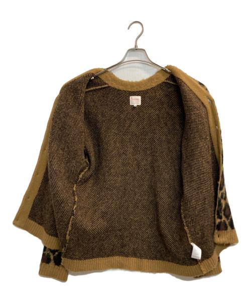 PENNYS（ペニーズ）pennys (ペニーズ) レオパードニットカーディガン ブラック2ブラウン サイズ:Ｍの古着・服飾アイテム