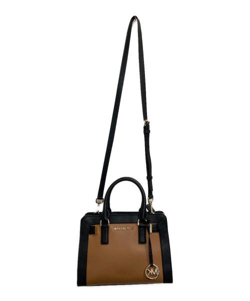 MICHAEL KORS（マイケルコース）MICHAEL KORS (マイケルコース) ショルダーバッグ ブラック×ブラウンの古着・服飾アイテム