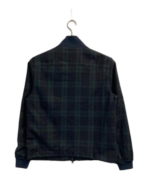 FRED PERRY（フレッドペリー）FRED PERRY (フレッドペリー) 刺繍ロゴブルゾン グリーン×ネイビー サイズ:Ｍの古着・服飾アイテム