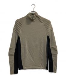 adidas×PORSCHE DESIGN SPORT（アディダス）の古着「ハイネックラグランデザインニット」｜ベージュ