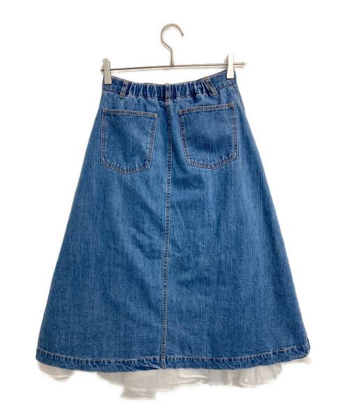 OBLI（オブリ）OBLI (オブリ) デニムフリルスカート インディゴ×ホワイト サイズ:1の古着・服飾アイテム
