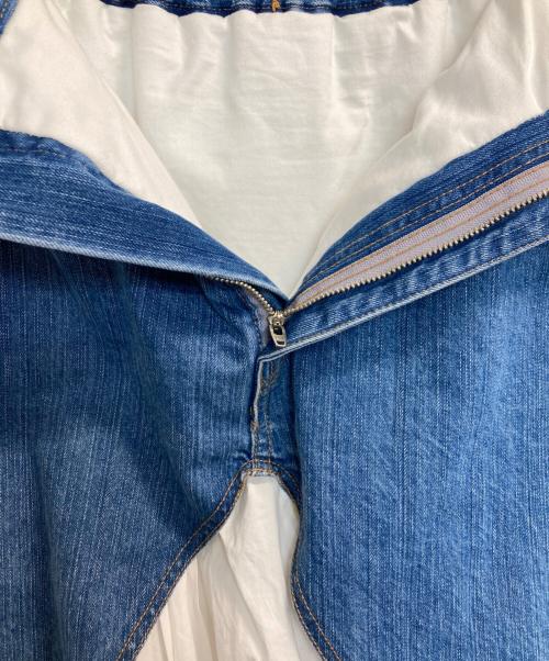 OBLI（オブリ）OBLI (オブリ) デニムフリルスカート インディゴ×ホワイト サイズ:1の古着・服飾アイテム