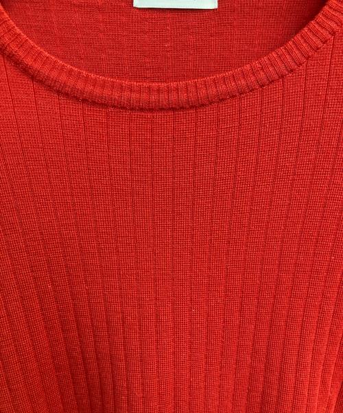 OBLI（オブリ）OBLI (オブリ) リップ刺繍リブウールニット レッド サイズ:-の古着・服飾アイテム