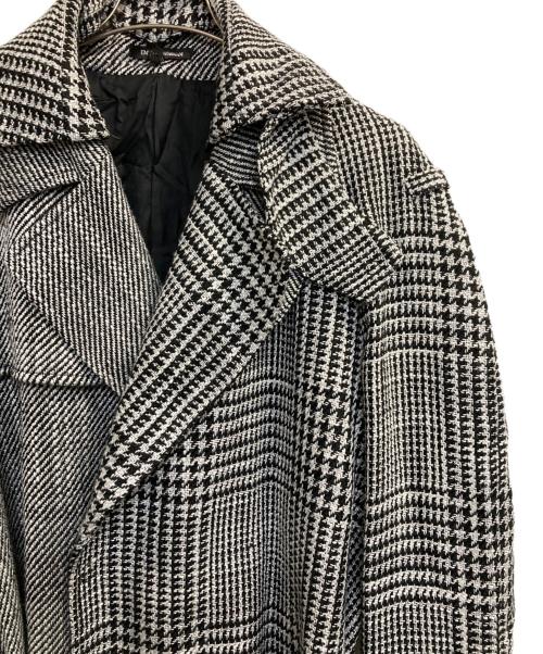 EMPORIO ARMANI（エンポリオ アルマーニ）EMPORIO ARMANI (エンポリオ アルマーニ) ランダム千鳥柄コート ブラック×ホワイト サイズ:52の古着・服飾アイテム