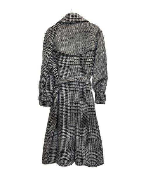 EMPORIO ARMANI（エンポリオ アルマーニ）EMPORIO ARMANI (エンポリオ アルマーニ) ランダム千鳥柄コート ブラック×ホワイト サイズ:52の古着・服飾アイテム