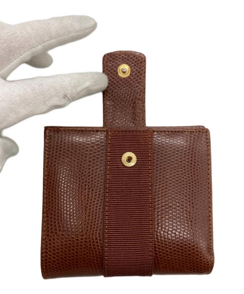 Salvatore Ferragamo（サルヴァトーレ フェラガモ）Salvatore Ferragamo (サルヴァトーレ フェラガモ) ヴァラリボンコンパクトウォレット ブラウンの古着・服飾アイテム