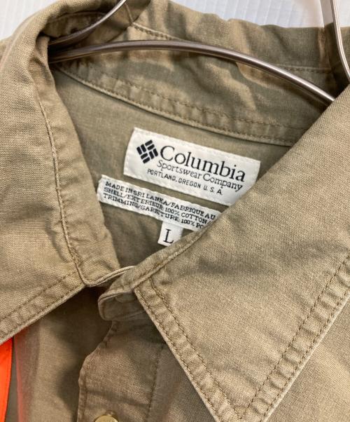 Columbia（コロンビア）Columbia (コロンビア) ハンティングシャツ オレンジ×カーキ サイズ:Ⅼの古着・服飾アイテム