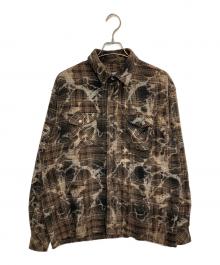 SUPPLIER（サプライヤー）の古着「Cross Rhinestone Check Shirts」｜ブラウン