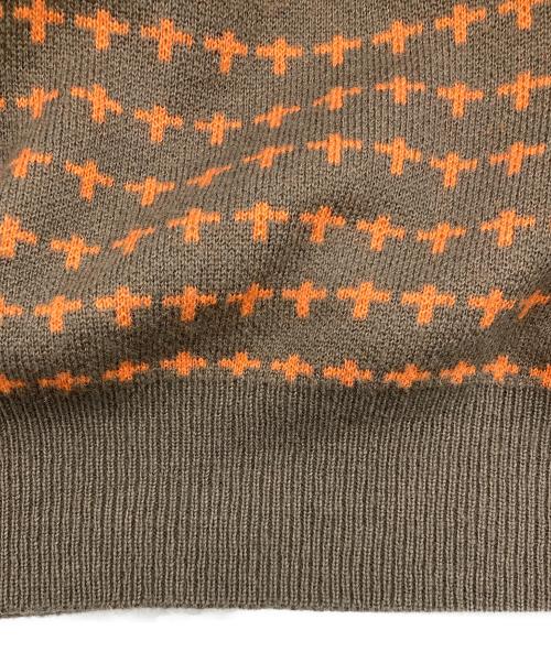 ciatre（シアター）ciatre (シアター) cross knit sweater カーキ サイズ:Ｌの古着・服飾アイテム