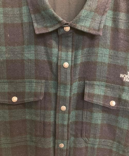 THE NORTH FACE（ザ ノース フェイス）THE NORTH FACE (ザ ノース フェイス) Brushwood Wool L/S Shirt グリーン サイズ:XLの古着・服飾アイテム
