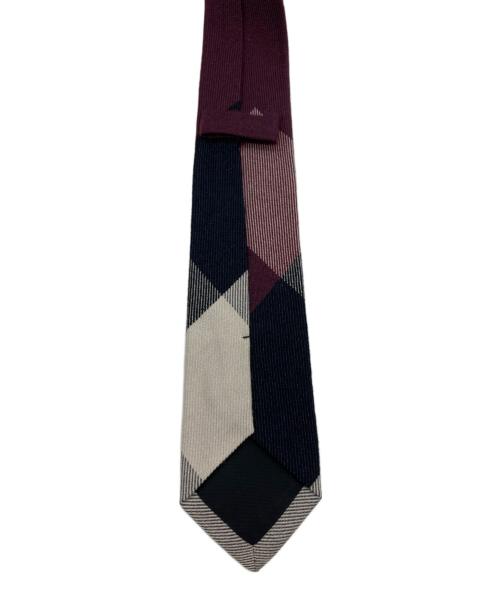 BURBERRY（バーバリー）BURBERRY (バーバリー) メガチェックカシミヤシルクタイ レッド サイズ:---の古着・服飾アイテム