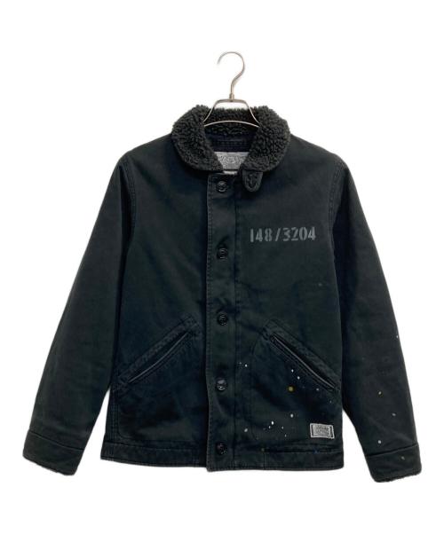 NEIGHBORHOOD（ネイバーフッド）NEIGHBORHOOD (ネイバーフッド) N-1type ペイントデッキジャケット ブラック サイズ:Ｓの古着・服飾アイテム
