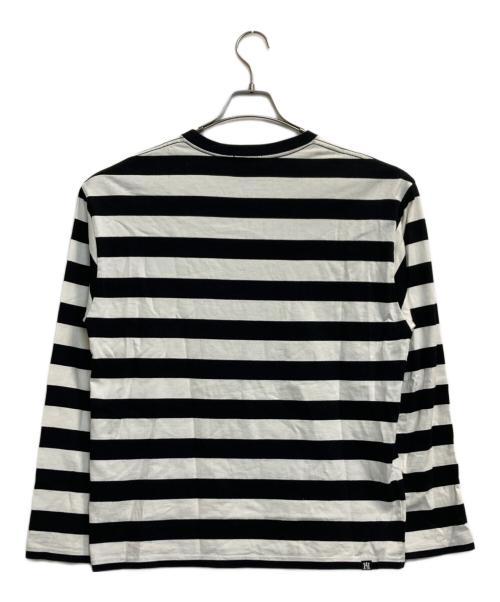Hysteric Glamour（ヒステリックグラマー）Hysteric Glamour (ヒステリックグラマー) ロゴボーダーカットソー ブラック×ホワイト サイズ:Ｍの古着・服飾アイテム