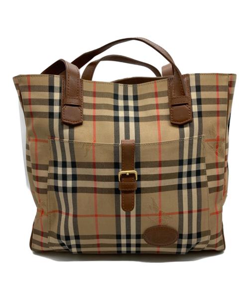 Burberry's（バーバリーズ）Burberry's (バーバリーズ) ノヴァチェックハンドトートバッグ ブラウン×ベージュの古着・服飾アイテム