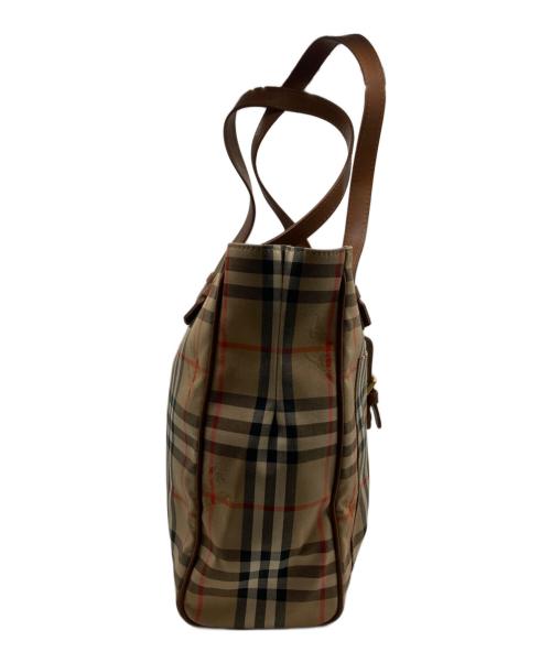 Burberry's（バーバリーズ）Burberry's (バーバリーズ) ノヴァチェックハンドトートバッグ ブラウン×ベージュの古着・服飾アイテム