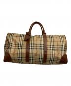 BURBERRY LONDONバーバリーロンドン）の古着「ノバチェックシャドーホース2WAYボストンバッグ」｜ベージュ