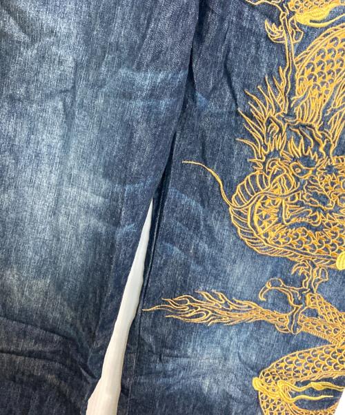 絡繰魂（カラクリダマシイ）絡繰魂 (カラクリダマシイ) 刺繍デザインつなぎ インディゴ サイズ:Ⅼの古着・服飾アイテム