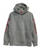 SUPREMEシュプリーム）の古着「17SS Sleeve Arc Hooded Sweatshirt」｜グレー×レッド