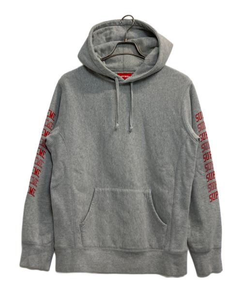 SUPREME（シュプリーム）Supreme (シュプリーム) 17SS Sleeve Arc Hooded Sweatshirt グレー×レッド サイズ:Ｍの古着・服飾アイテム