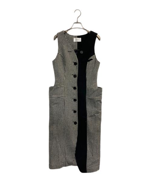 Rumche（ラムシェ）Rumche (ラムシェ) 千鳥ノースリーブコート ブラック サイズ:Mの古着・服飾アイテム