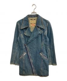 Hysteric Glamour（ヒステリックグラマー）の古着「デザインデニムライダースジャケット」｜インディゴ