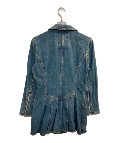 Hysteric Glamour（ヒステリックグラマー）Hysteric Glamour (ヒステリックグラマー) デザインデニムライダースジャケット インディゴ サイズ:ＦＲＥＥの古着・服飾アイテム
