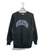 Champion REVERSE WEAVEチャンピオン リバース ウィーブ）の古着「WHEATON ホワイトステッチクルーネックスウェット」｜ブラック
