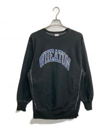 Champion REVERSE WEAVE（チャンピオン リバース ウィーブ）の古着「WHEATON ホワイトステッチクルーネックスウェット」｜ブラック