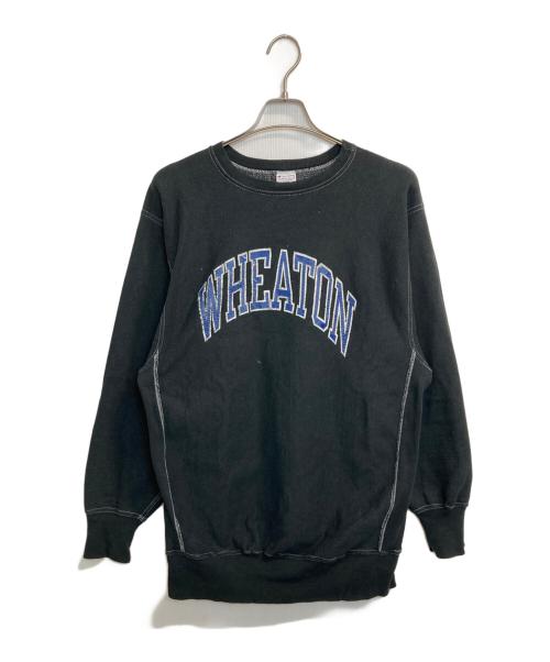 Champion REVERSE WEAVE（チャンピオン リバース ウィーブ）Champion REVERSE WEAVE (チャンピオン リバース ウィーブ) WHEATON ホワイトステッチクルーネックスウェット ブラック サイズ:XXLの古着・服飾アイテム